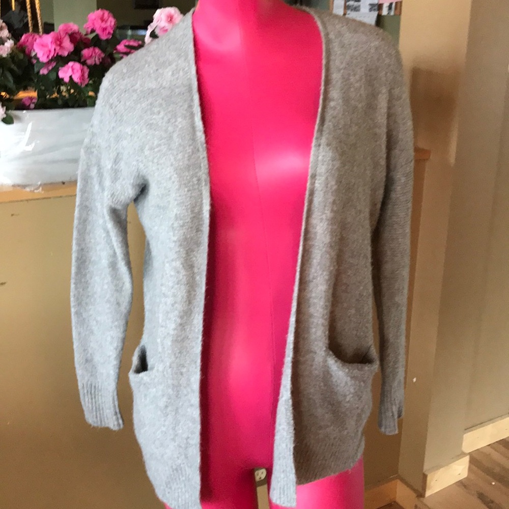Grey cardigan sweater